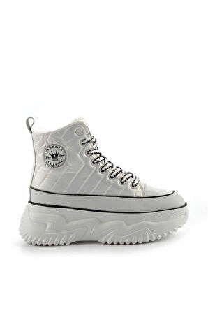 Beyaz Rugan Hakiki Deri Kadın Bot & Bootie K02185035608