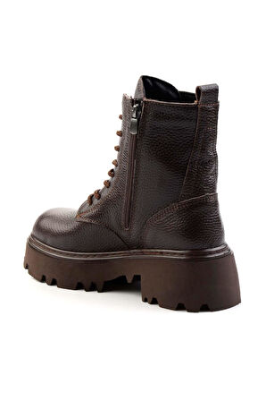 Kahve Hakiki Deri Kadın Bot & Bootie K02192187003