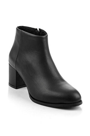Siyah Hakiki Deri Kadın Bot & Bootie K02208022103