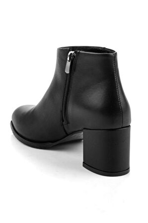Siyah Hakiki Deri Kadın Bot & Bootie K02208022103