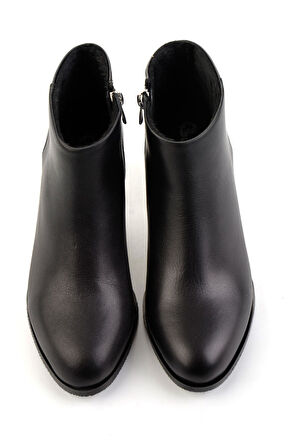 Siyah Hakiki Deri Kadın Bot & Bootie K02208022103