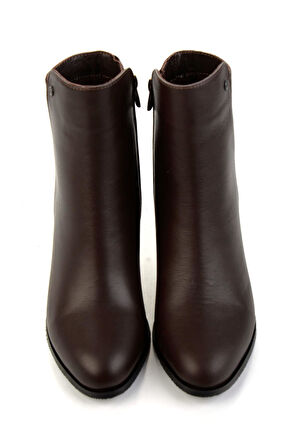 Kahve Hakiki Deri Kadın Bot & Bootie K02208020903