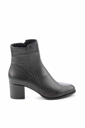 Bambi Siyah Hakiki Deri Kadın Bot & Bootie K02208020503