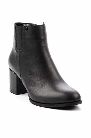 Siyah Hakiki Deri Kadın Bot & Bootie K02208020803