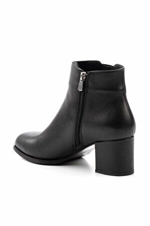 Siyah Hakiki Deri Kadın Bot & Bootie K02208020803