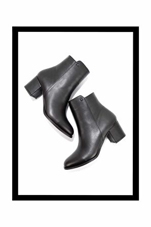 Siyah Hakiki Deri Kadın Bot & Bootie K02208020903