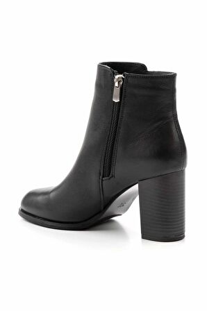 Siyah Hakiki Deri Kadın Bot & Bootie K02208021103