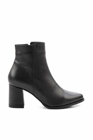 Siyah Hakiki Deri Kadın Bot & Bootie K02208021203