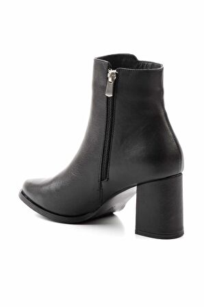 Siyah Hakiki Deri Kadın Bot & Bootie K02208021203
