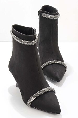 Bambi Siyah Süet  Kadın Bot & Bootie K02209421002