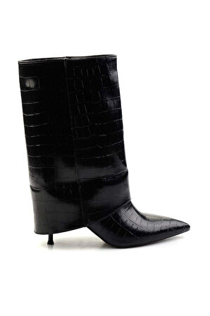 Siyah Kroko  Kadın Bot & Bootie K02209021511