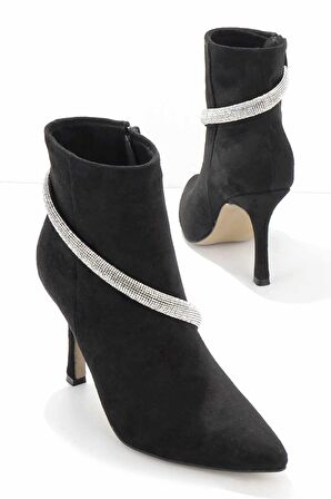 Bambi Siyah Süet  Kadın Bot & Bootie K02211572602