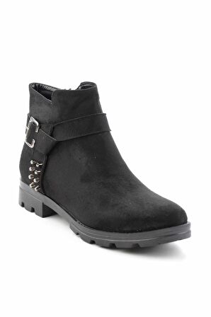 Bambi Siyah Süet  Kadın Bot & Bootie K02216011702