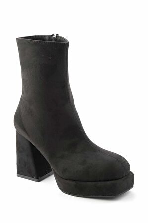 Bambi Siyah Süet  Kadın Bot & Bootie K02215290202