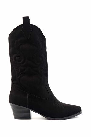 Siyah Süet  Kadın Bot & Bootie K02217100702