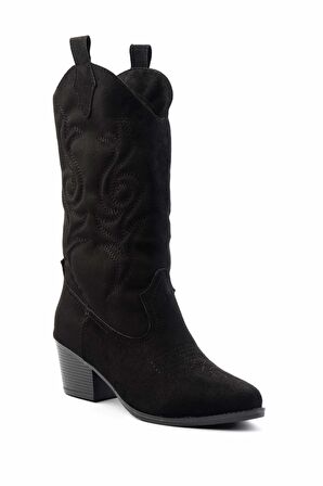 Siyah Süet  Kadın Bot & Bootie K02217100702