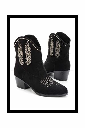 Siyah Süet  Kadın Bot & Bootie K02217100902
