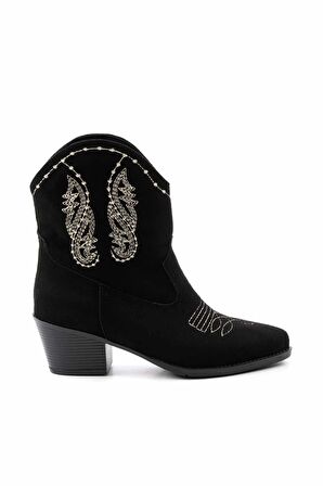 Siyah Süet  Kadın Bot & Bootie K02217100902