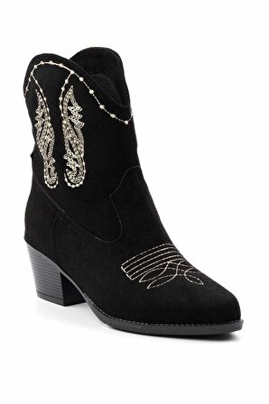 Siyah Süet  Kadın Bot & Bootie K02217100902