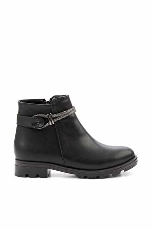 Siyah Lame Taşlı  Kadın Bot & Bootie K02216012109