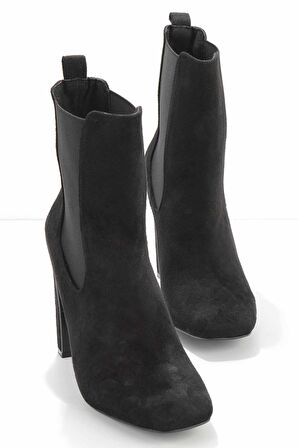 Bambi Siyah Süet  Kadın Bot & Bootie K02221500202