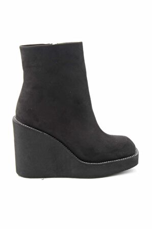 Bambi Siyah Süet  Kadın Bot & Bootie K02226100802