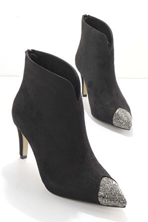 Bambi Siyah Süet  Kadın Bot & Bootie K02226111302