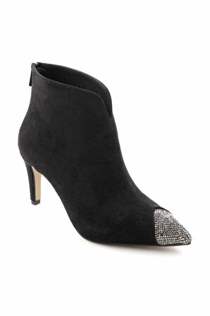 Bambi Siyah Süet  Kadın Bot & Bootie K02226111302