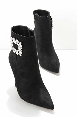 Bambi Siyah Süet  Kadın Bot & Bootie K02229008402