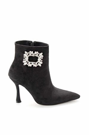 Bambi Siyah Süet  Kadın Bot & Bootie K02229008402