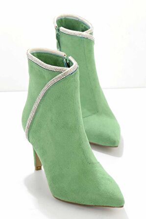 Bambi Yesil Süet  Kadın Bot & Bootie K02226111202