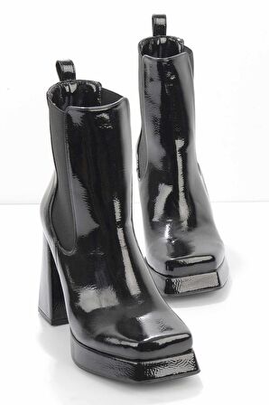 Bambi Siyah Rugan  Kadın Bot & Bootie K02221500708