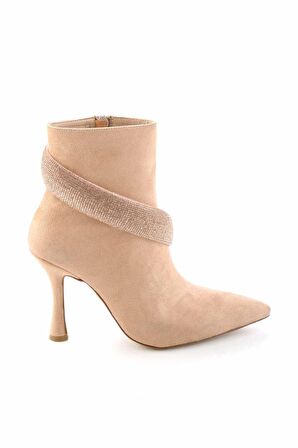 Bambi Bej Süet  Kadın Bot & Bootie K02229008502