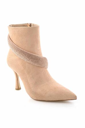 Bambi Bej Süet  Kadın Bot & Bootie K02229008502