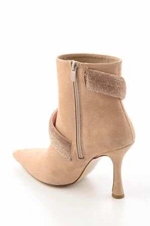 Bambi Bej Süet  Kadın Bot & Bootie K02229008502