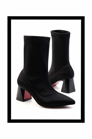 Siyah Streç  Kadın Bot & Bootie K02231420217