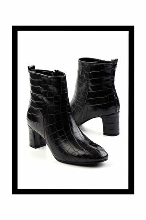 Siyah Kroko  Kadın Bot & Bootie K02246551511