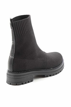 Bambi Siyah Triko  Kadın Bot & Bootie K02246150382