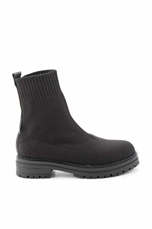 Bambi Siyah Triko  Kadın Bot & Bootie K02246150382