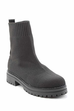 Bambi Siyah Triko  Kadın Bot & Bootie K02246150382