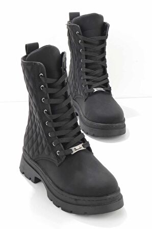 Bambi Siyah Nubuk  Kadın Bot & Bootie K02254283201