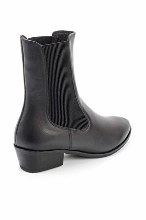Bambi Siyah Hakiki Deri Kadın Bot & Bootie K02264195203