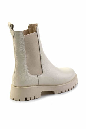 Bej Hakiki Deri Kadın Bot & Bootie K02274321003