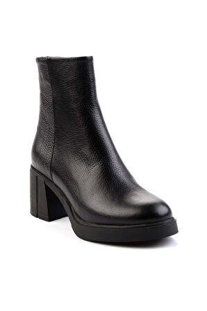 Siyah Hakiki Deri Kadın Bot & Bootie K02274068003