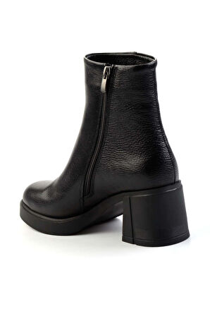 Siyah Hakiki Deri Kadın Bot & Bootie K02274068003