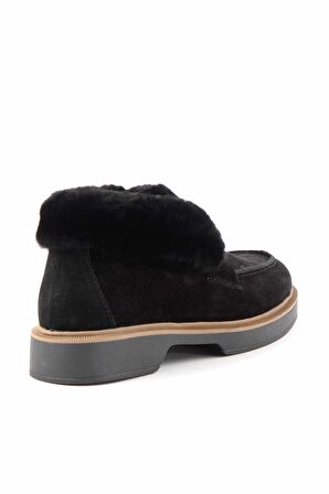 Siyah Süet Hakiki Deri Kadın Bot & Bootie K02274320002