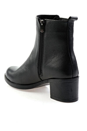 Siyah Hakiki Deri Kadın Bot & Bootie K02286001103