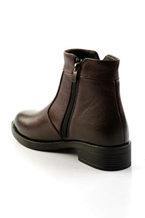 Kahve Hakiki Deri Kadın Bot & Bootie K02286001303