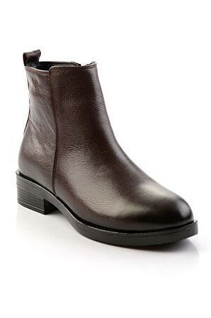 Kahve Hakiki Deri Kadın Bot & Bootie K02286011103