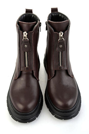 Kahve Hakiki Deri Kadın Bot & Bootie K02286089903